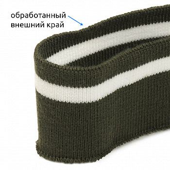 Подвяз манжет 3,5х80см трикотажный 520г/м² олива в полоску арт.73080 уп.5шт