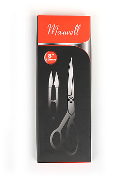 Maxwell Black набор подарочный из 2 ножниц портновские 08" 220*100 мм + перекусы 125мм
