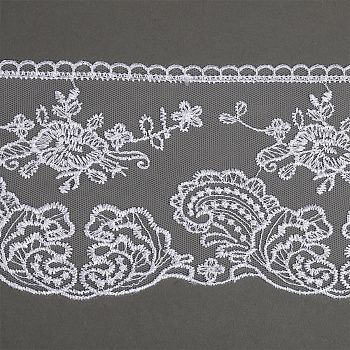 Кружево на сетке арт.TBY.BL.40467 шир.105мм цв.12 белый уп.13,71м